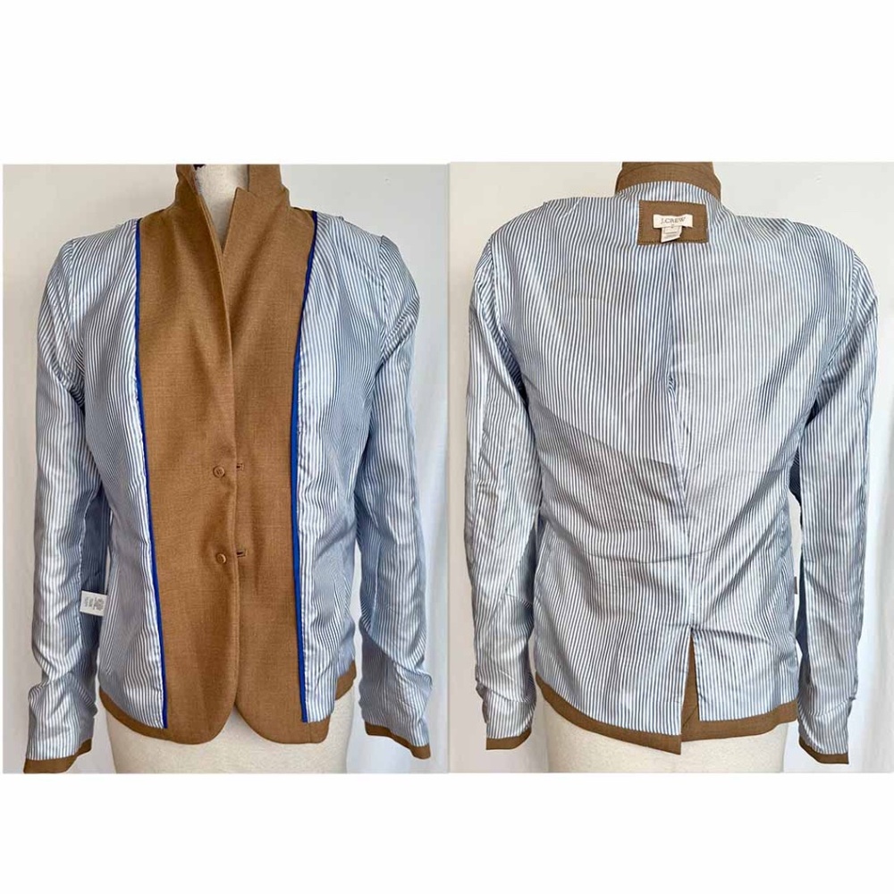 J. Crew Factory Women Sz 6 Camel Wool Blend Schoolboy Blazer Tailored Jacket EUC - Picture 10 of 11